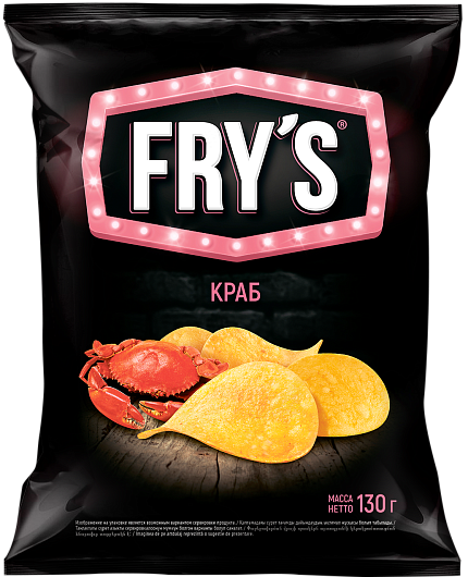 Чипсы из натурального картофеля «FRY’S» со вкусом «Краб»130 г